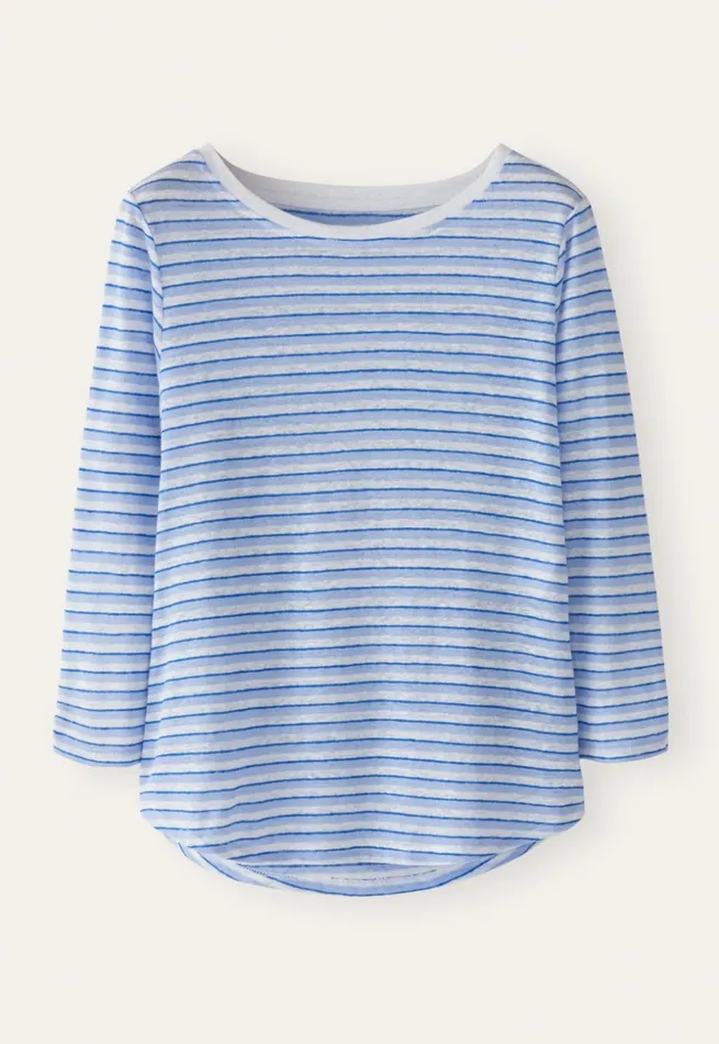 Women Striped Jersey Top Pale Cornflower Poetry Fashion TShirt and Tops