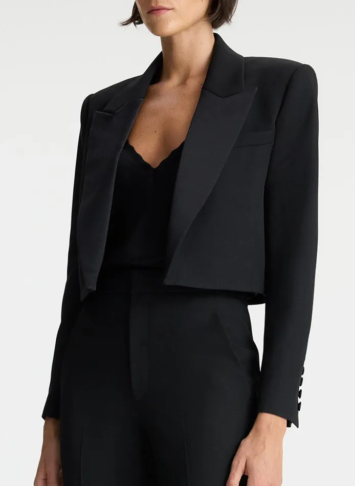 Women Suits ALC Anderson Cropped Tuxedo Jacket Black