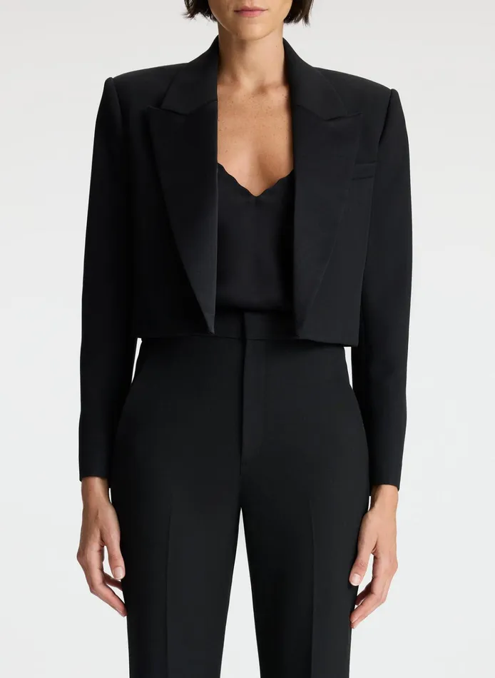 Women Suits ALC Anderson Cropped Tuxedo Jacket Black