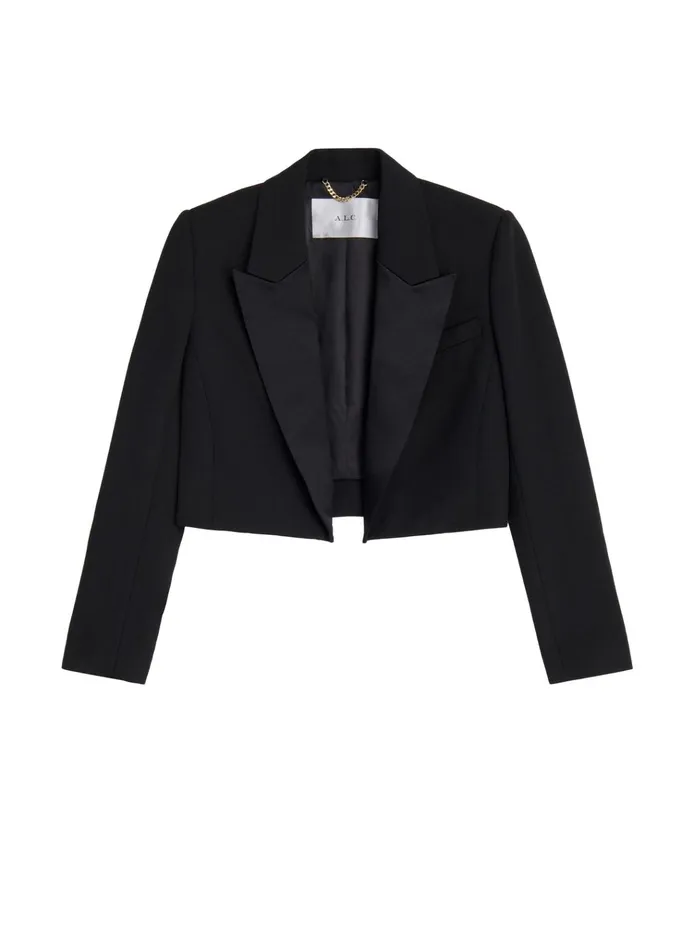 Women Suits ALC Anderson Cropped Tuxedo Jacket Black