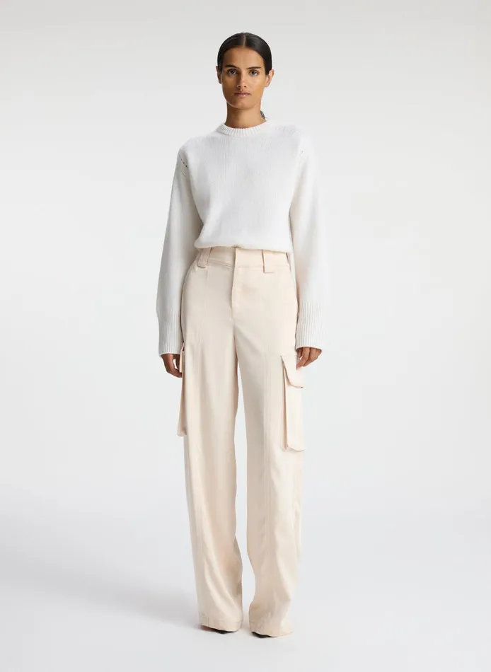 Women Suits ALC Bryan Satin Cargo Pant Light Buff