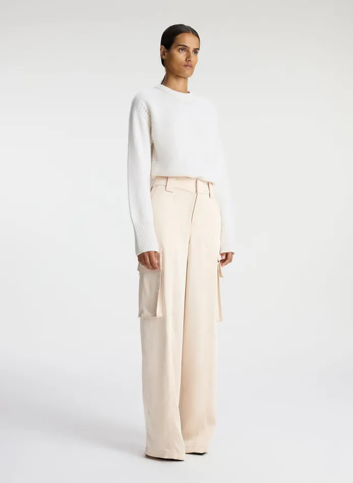 Women Suits ALC Bryan Satin Cargo Pant Light Buff