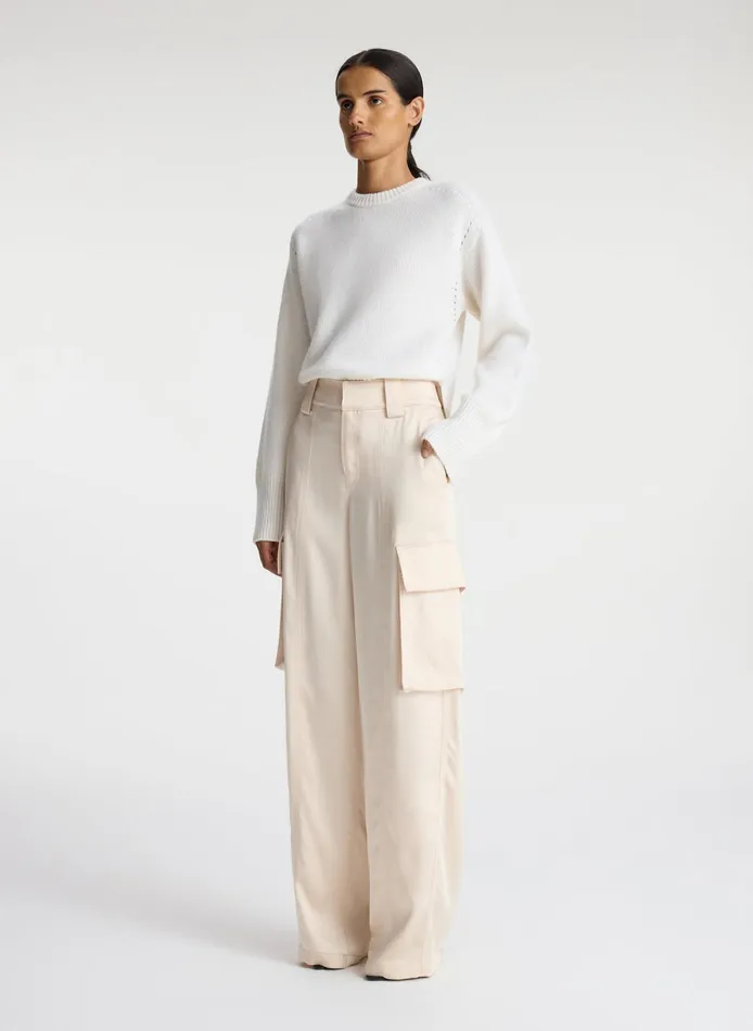 Women Suits ALC Bryan Satin Cargo Pant Light Buff