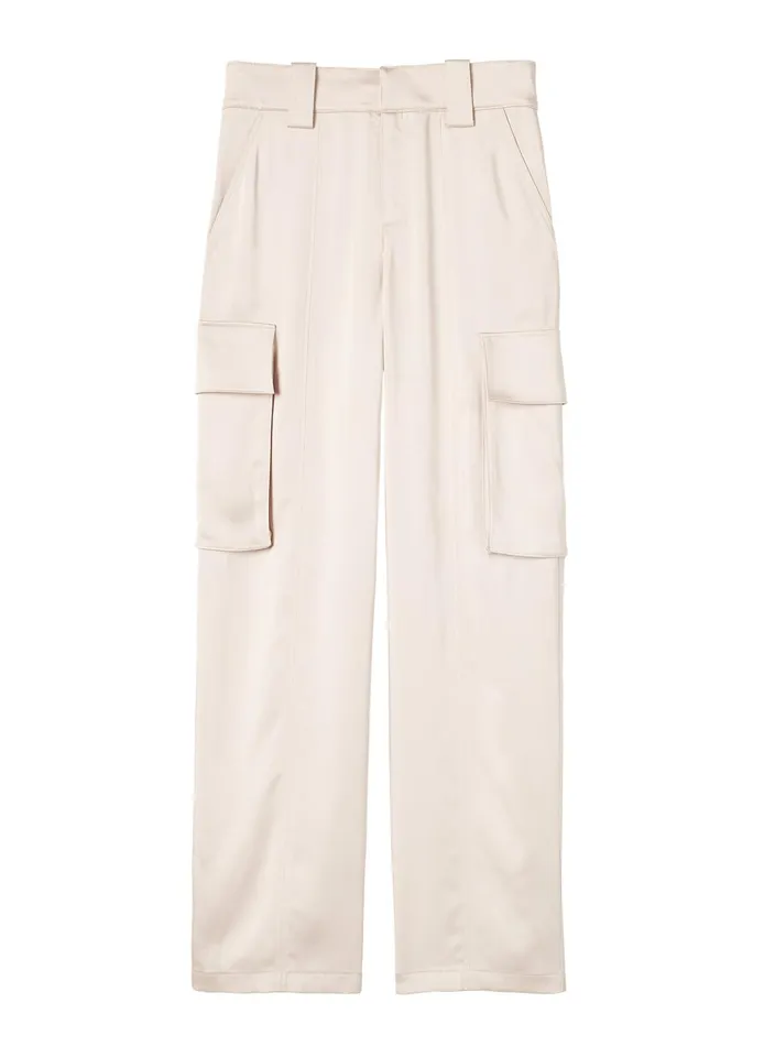 Women Suits ALC Bryan Satin Cargo Pant Light Buff