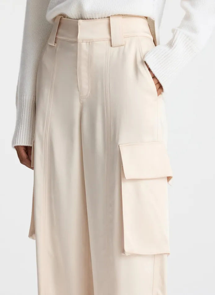 Women Suits ALC Bryan Satin Cargo Pant Light Buff