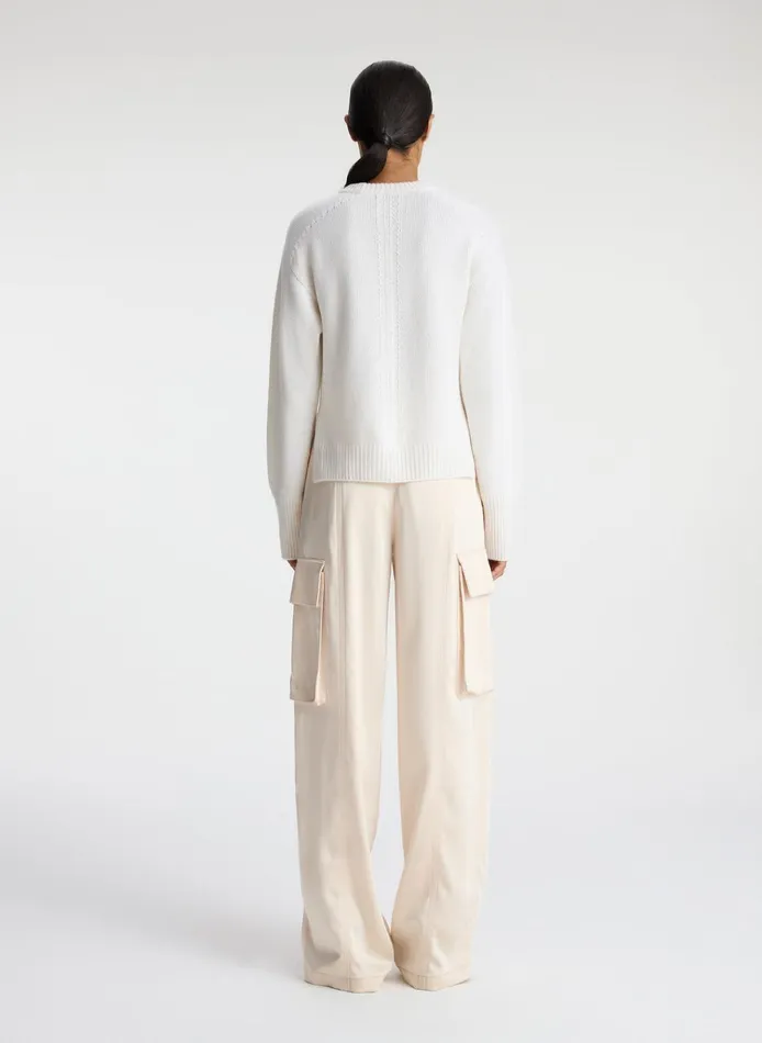 Women Suits ALC Bryan Satin Cargo Pant Light Buff