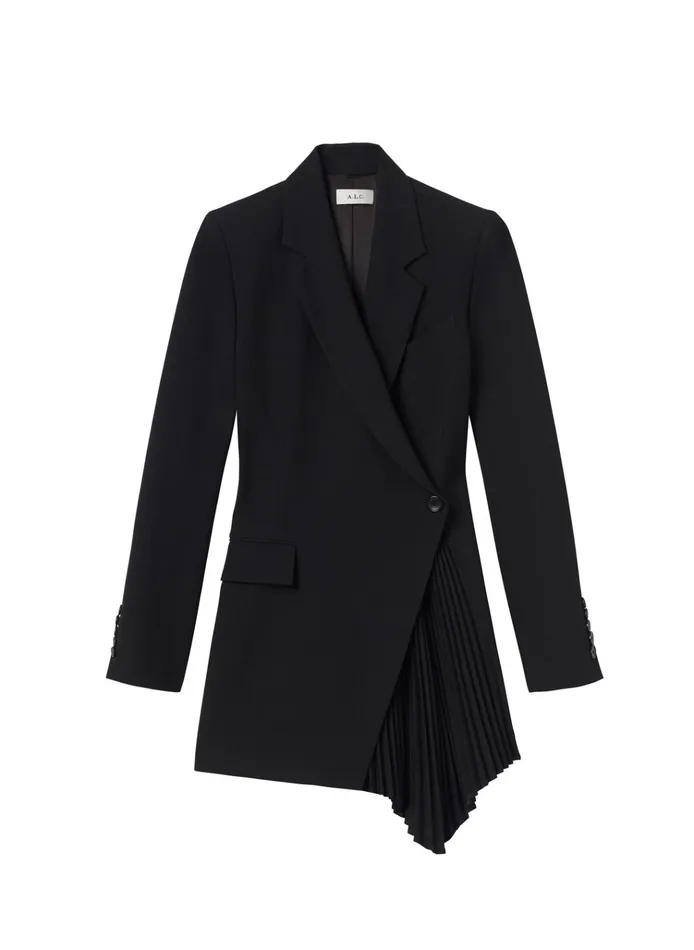 Women Suits ALC Juliet Pleated Blazer Dress Black