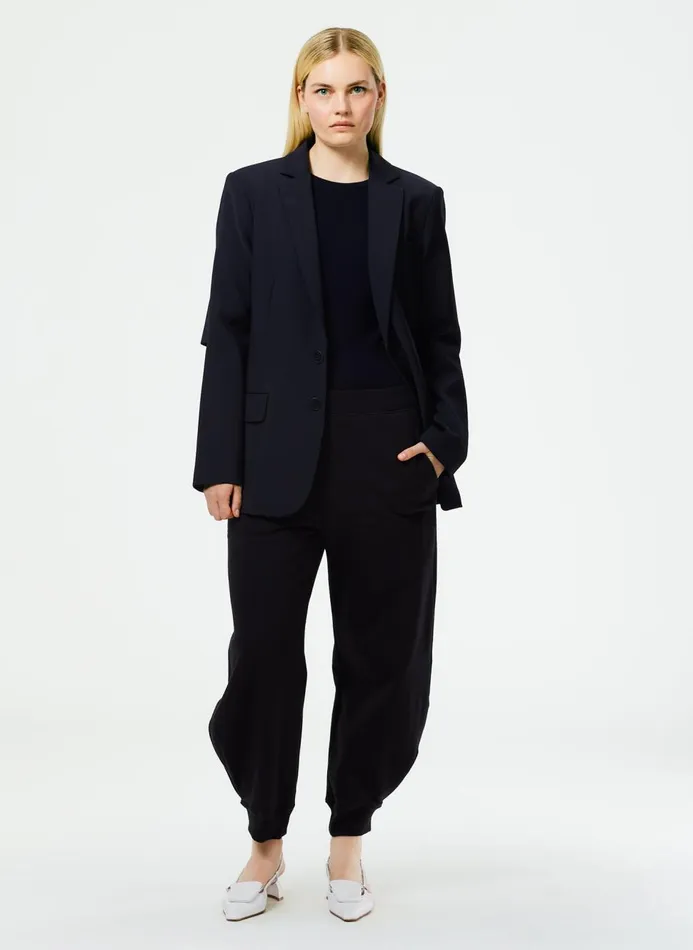 Women Suits Tibi Tropical Wool Cutout Sleeve Marlon Blazer Navy