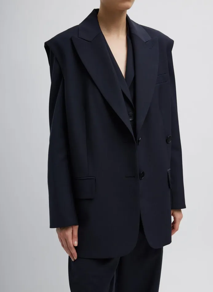 Women Suits Tibi Tropical Wool Liam Vest Navy