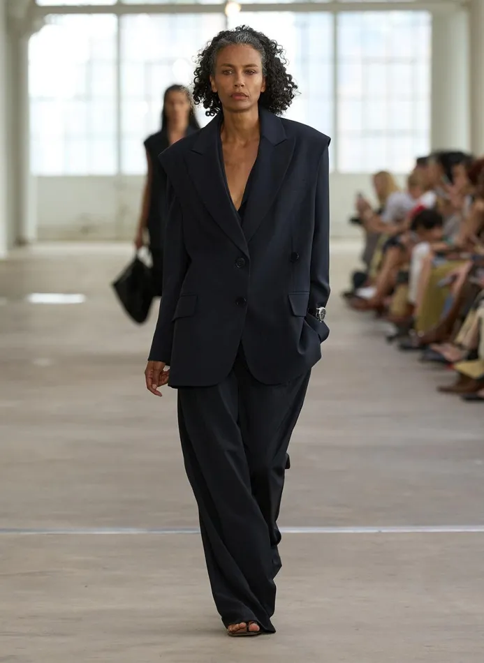 Women Suits Tibi Tropical Wool Liam Vest Navy