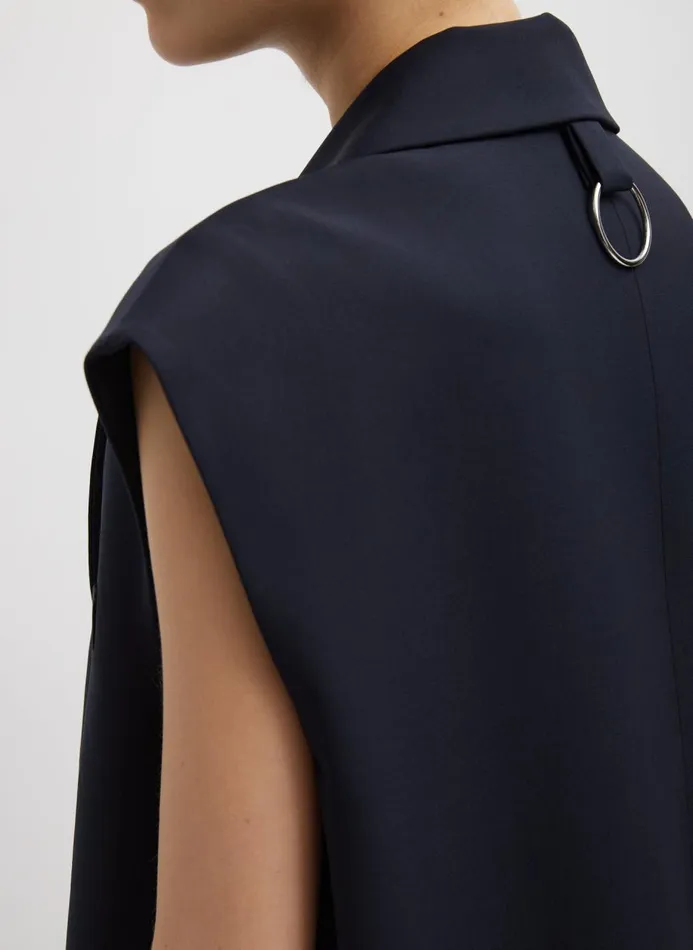 Women Suits Tibi Tropical Wool Liam Vest Navy