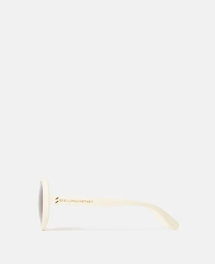 Women Sunglasses Stella McCartney Falabella Pin Round Sunglasses Cream