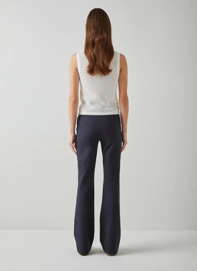 Women Susie Navy CottonBlend Flared Trousers Navy LKBennett Trousers Women Susie Navy CottonBlend Flared Trousers Navy LKBennett Trousers