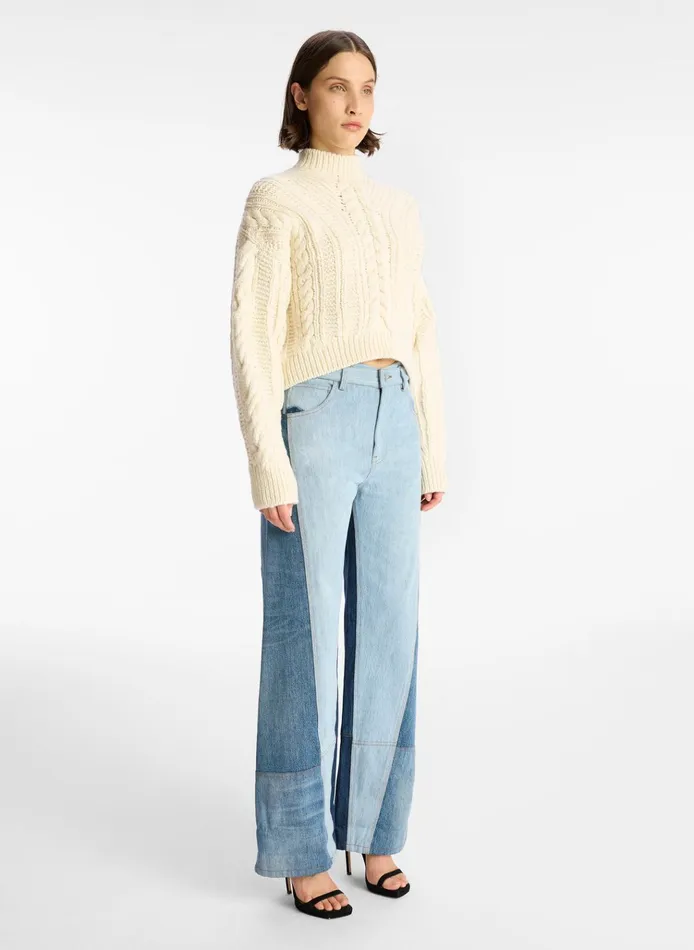 Women Sweaters ALC Shelby Cable Knit Sweater Natural