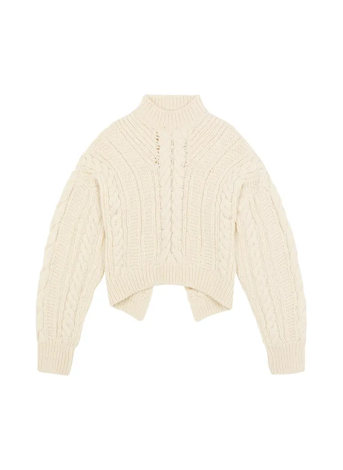 Women Sweaters ALC Shelby Cable Knit Sweater Natural