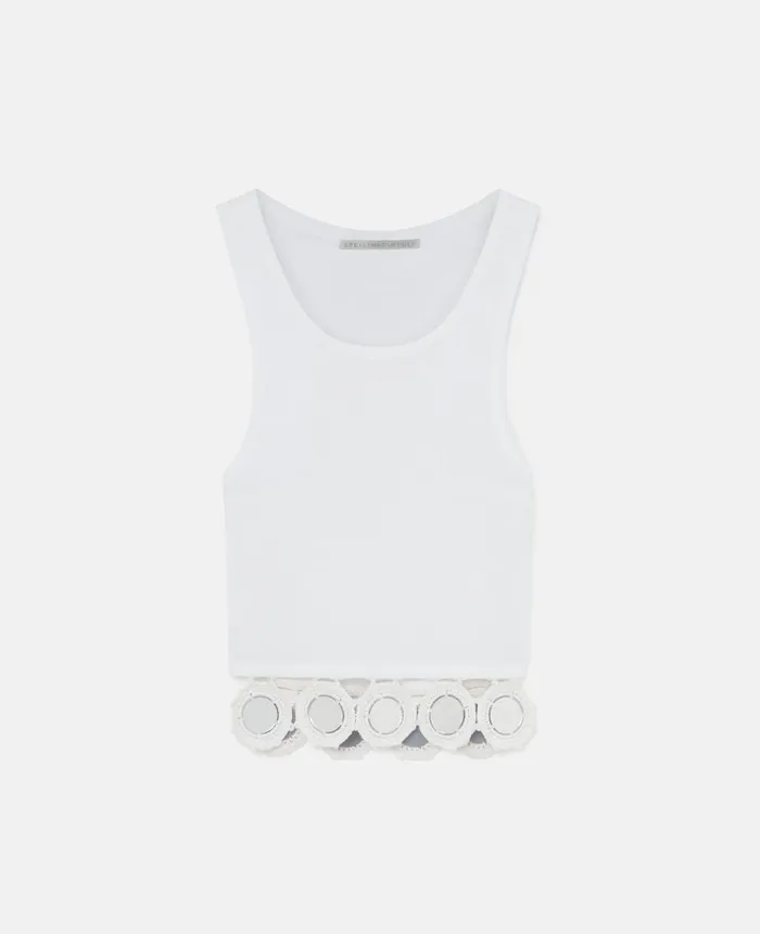 Women Sweatshirts And TShirts Stella McCartney Mirror Crochet Tank Top Pure White Women Sweatshirts And TShirts Stella McCartney Mirror Crochet Tank Top Pure White