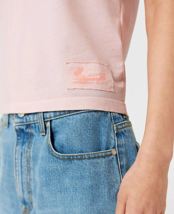 Women Sweatshirts And TShirts Stella McCartney Seashell Crewneck TShirt Light Pink