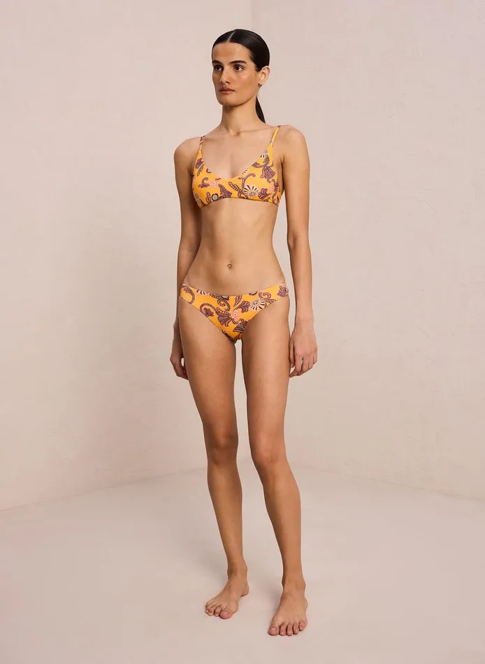 Women Swim ALC Cleo Scoop Bikini Top Limone Multi