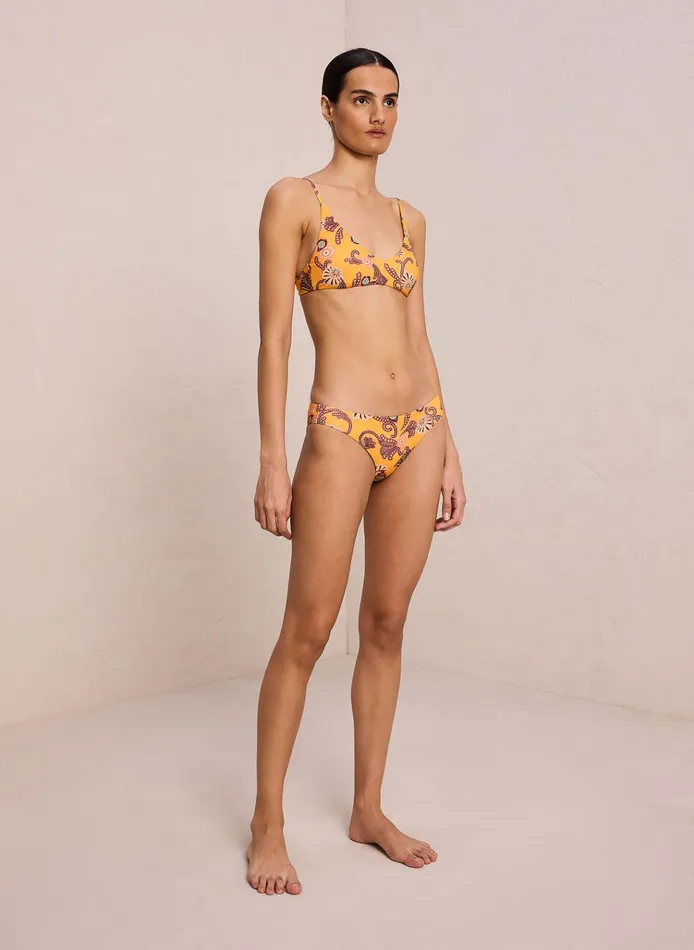 Women Swim ALC Cleo Scoop Bikini Top Limone Multi