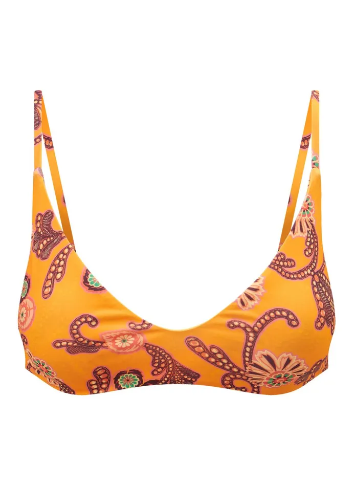 Women Swim ALC Cleo Scoop Bikini Top Limone Multi