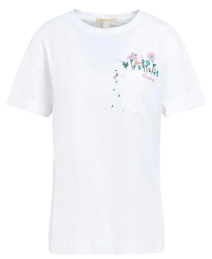 Women TShirts Barbour Evergreen TShirt Classic White Women TShirts Barbour Evergreen TShirt Classic White