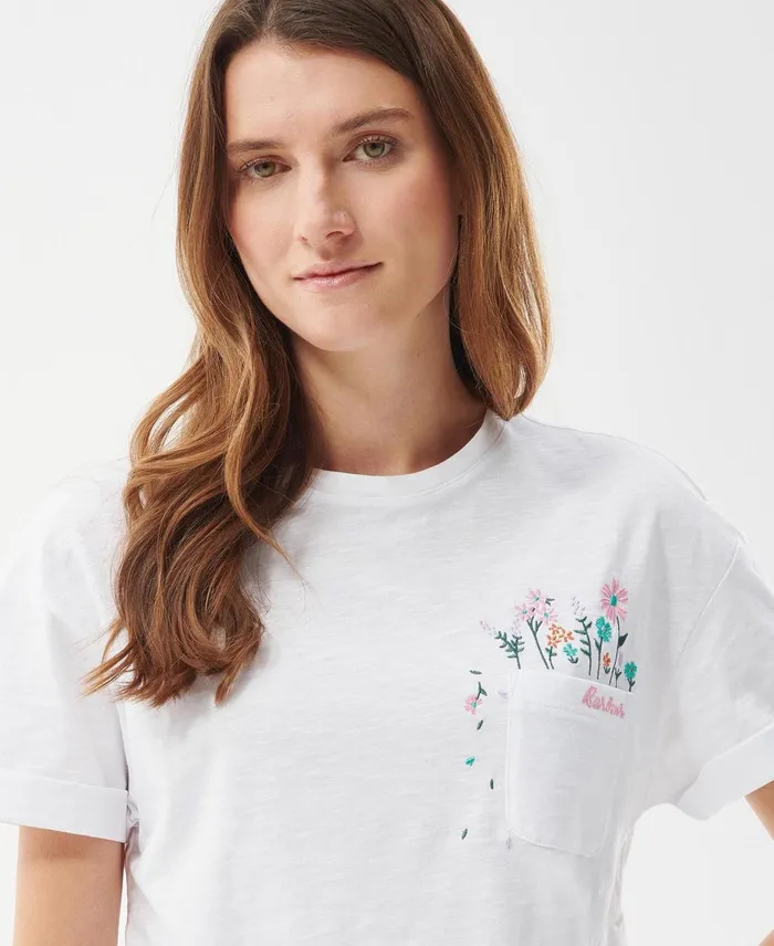 Women TShirts Barbour Evergreen TShirt Classic White Women TShirts Barbour Evergreen TShirt Classic White