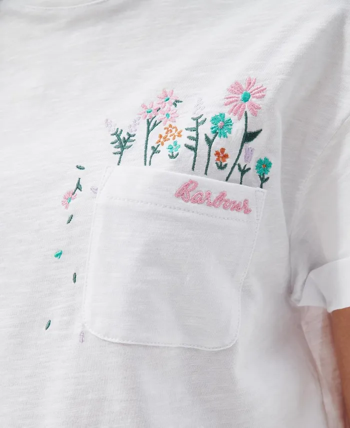Women TShirts Barbour Evergreen TShirt Classic White Women TShirts Barbour Evergreen TShirt Classic White