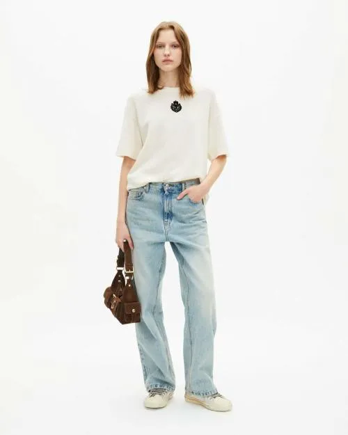 Women Tshirts The Kooples Ecru Honeycomb TShirt Ecru