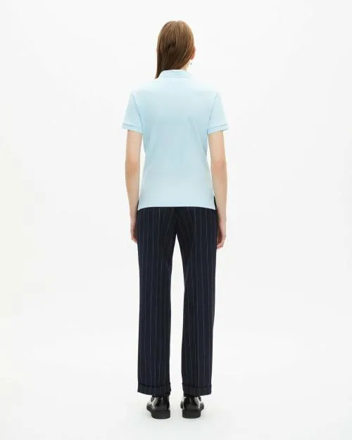 Women Tshirts The Kooples Light Blue Contrasting Collar Polo Baby Blue