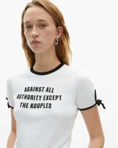 Women Tshirts The Kooples TShirt With White Screen Printing White
