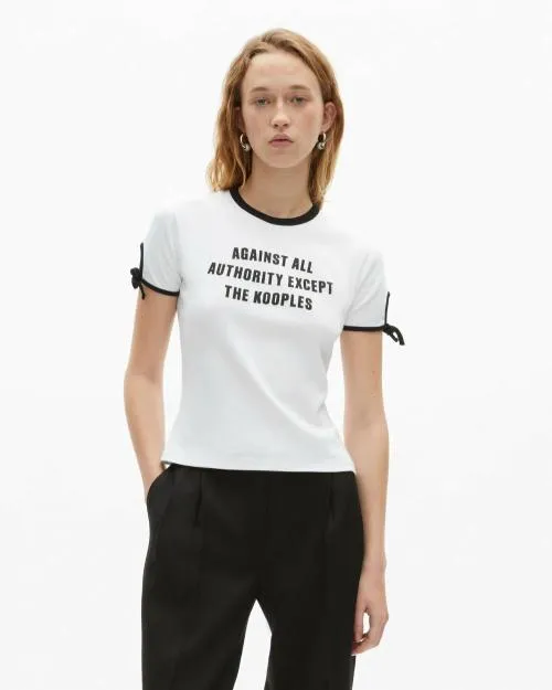Women Tshirts The Kooples TShirt With White Screen Printing White