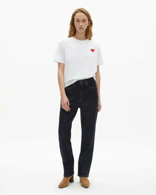 Women Tshirts The Kooples White TShirt With Heart Flocking White