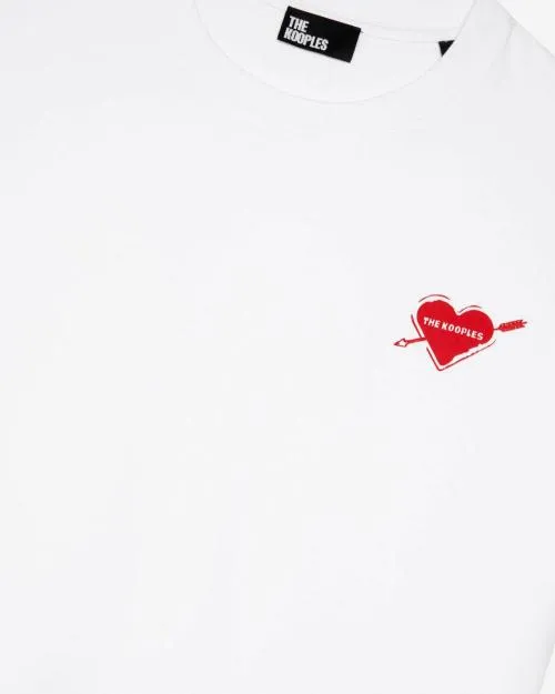Women Tshirts The Kooples White TShirt With Heart Flocking White