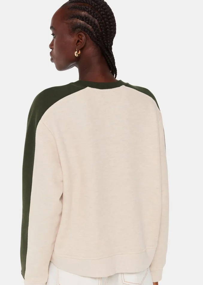 Women TShirts Whistles Khaki Colourblock Sweat