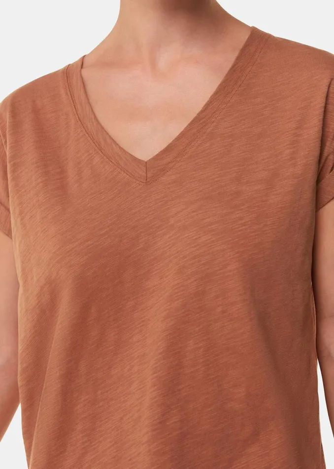 Women TShirts Whistles Tan Willa V Neck Cap Sleeve Tee