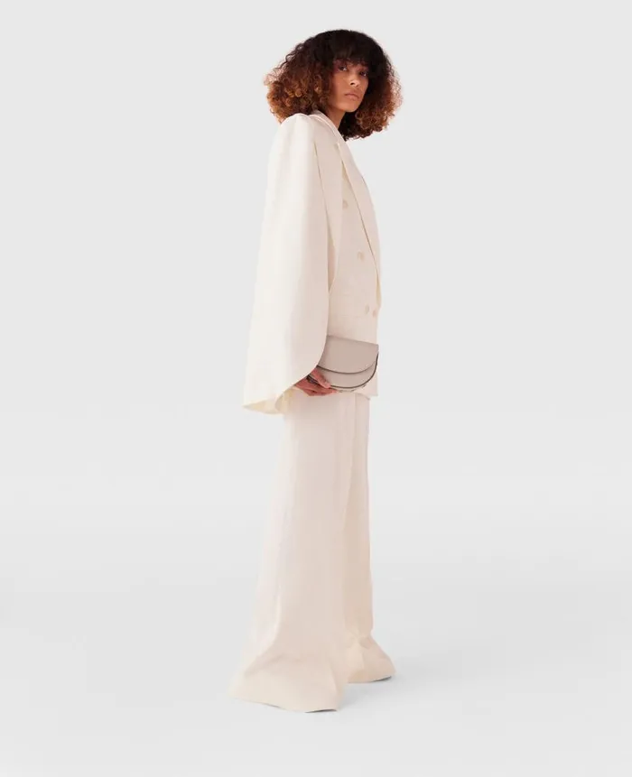 Women Tailoring Stella McCartney HighRise WideLeg Wool Pants Cream White
