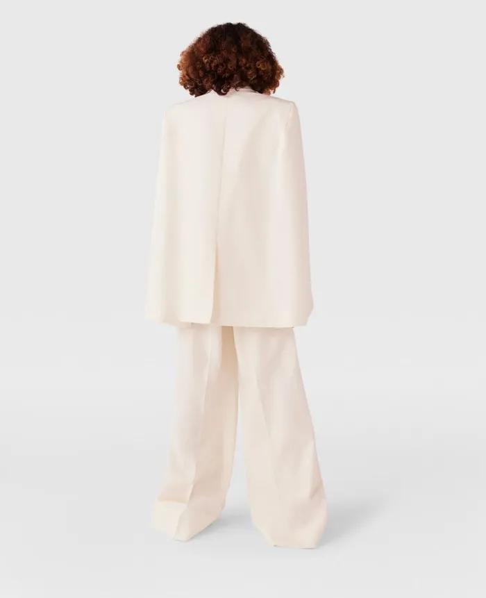 Women Tailoring Stella McCartney HighRise WideLeg Wool Pants Cream White