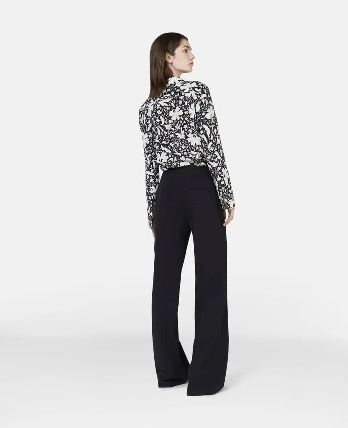 Women Tailoring Stella McCartney Wool Flannel Tailored Trousers Black