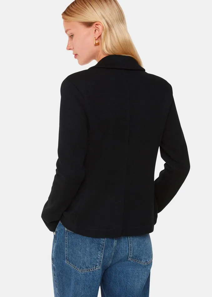 Women Tailoring Whistles Black Slim Jersey Jacket