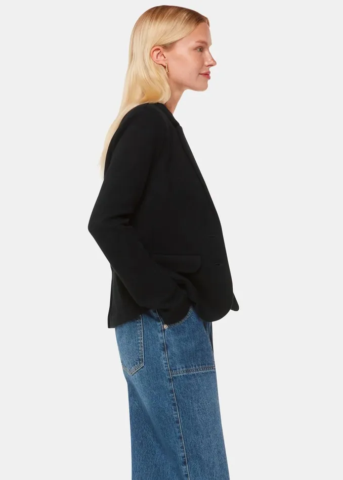 Women Tailoring Whistles Black Slim Jersey Jacket