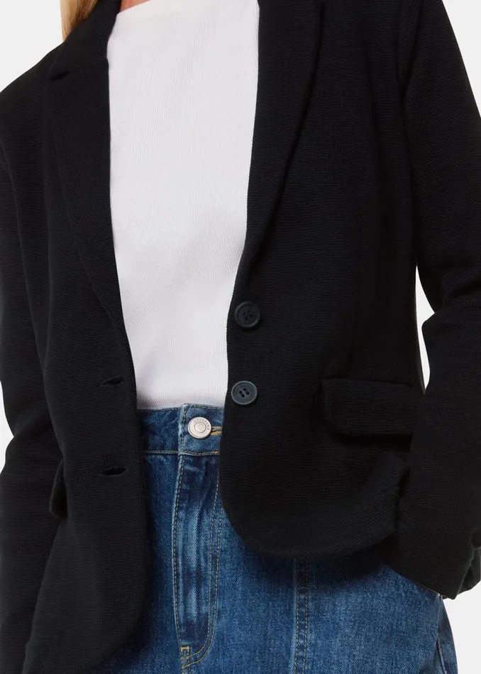 Women Tailoring Whistles Black Slim Jersey Jacket