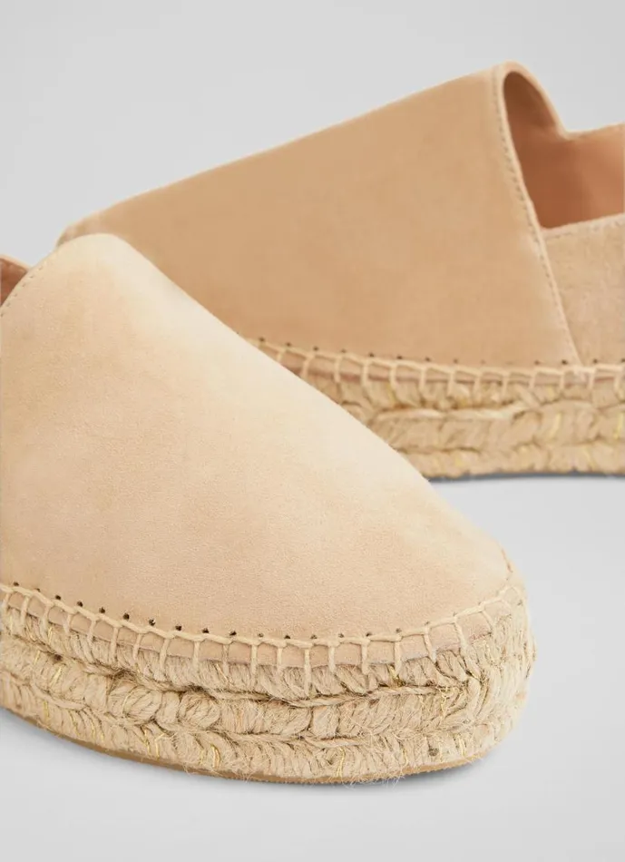 Women Taylor Beige Suede Flatform Espadrilles Trench LKBennett Flats Women Taylor Beige Suede Flatform Espadrilles Trench LKBennett Flats