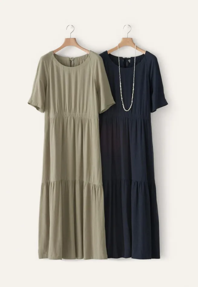 Women Tiered Dress Midnight Poetry Fashion Dresses and Skirts