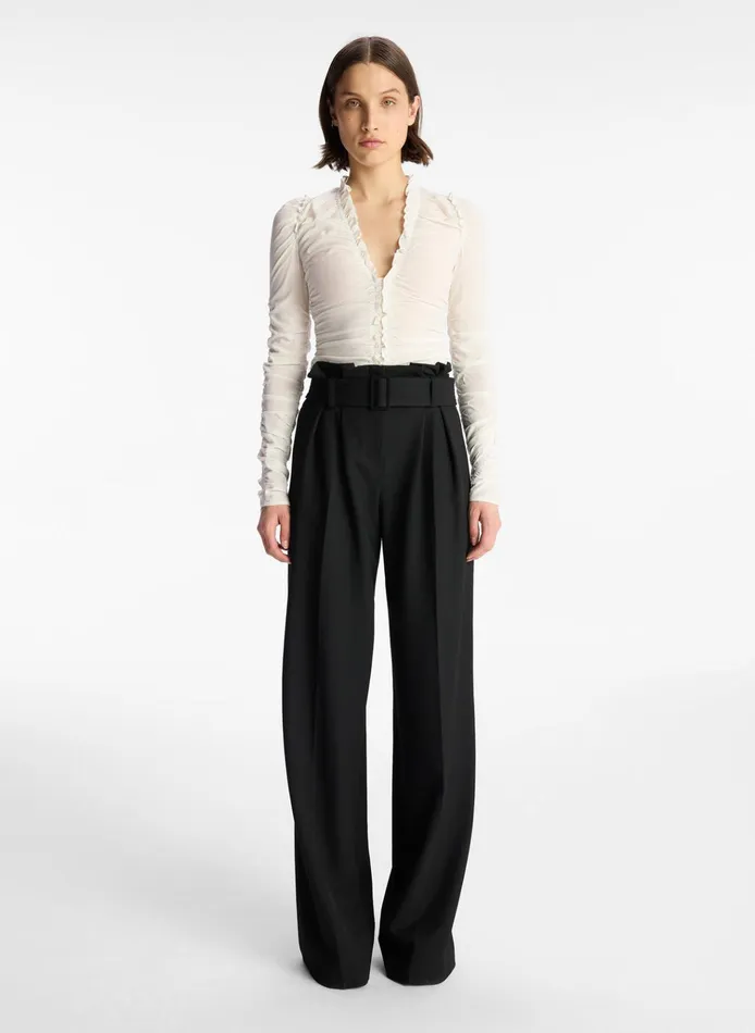 Women Tops ALC Beckett Silk Top Whisper White