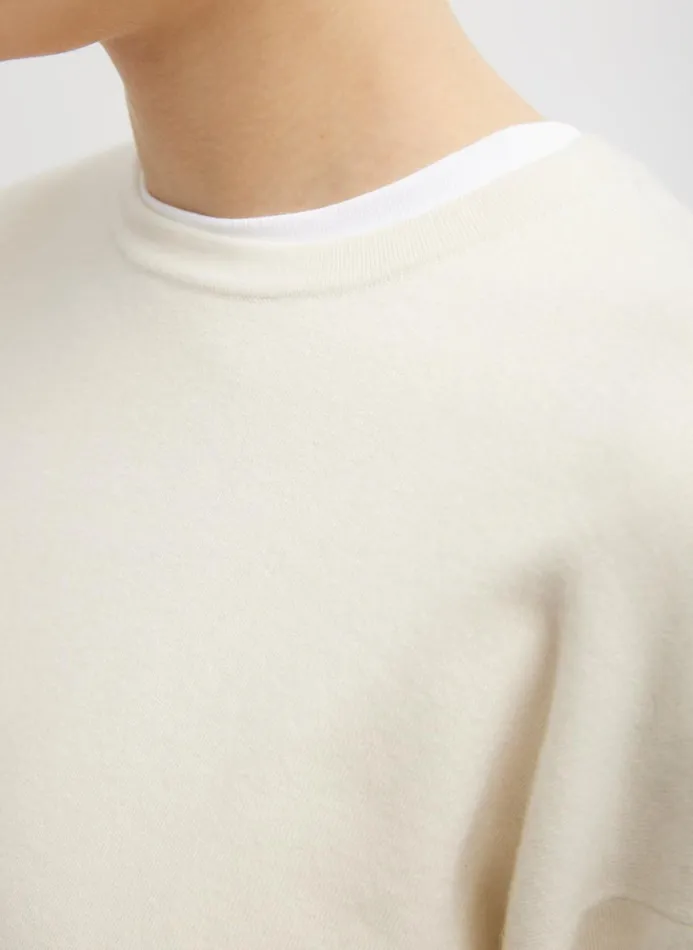 Women Tops Tibi Double Faced Cashmere Oversized Easy Sweater Cream