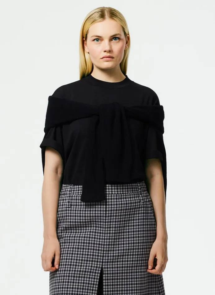 Women Tops Tibi Perfect Unisex TShirt Black
