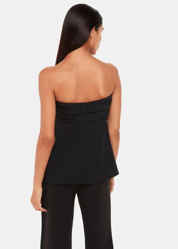 Women Tops Whistles Black Lula Crepe Bandeau Top