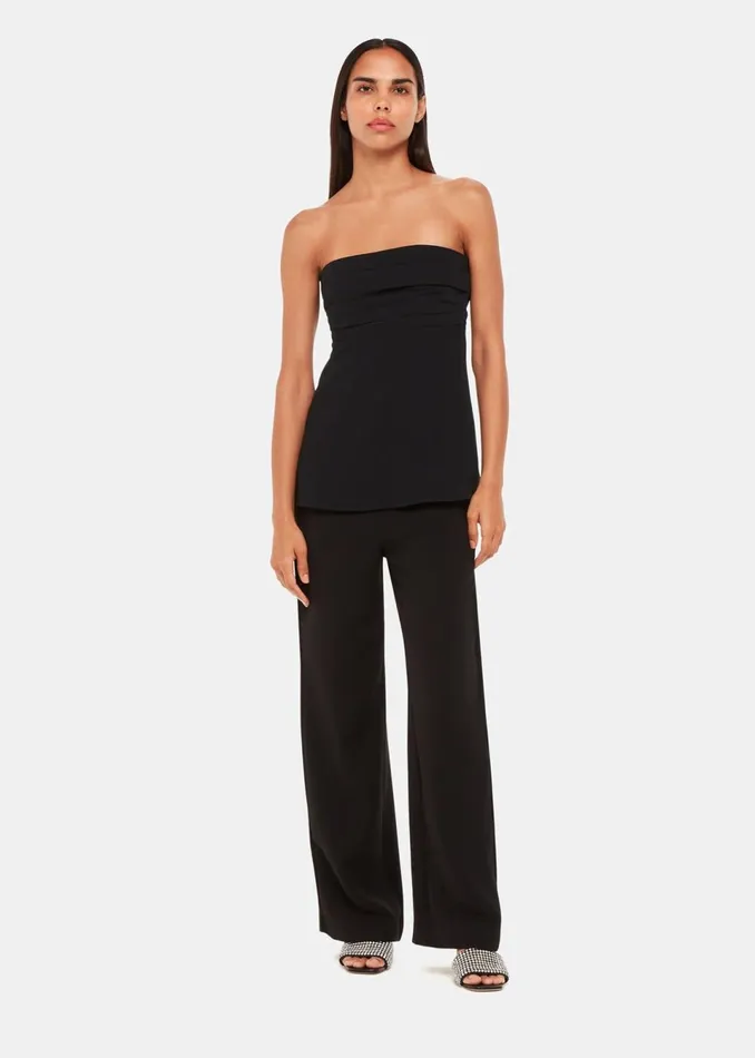 Women Tops Whistles Black Lula Crepe Bandeau Top