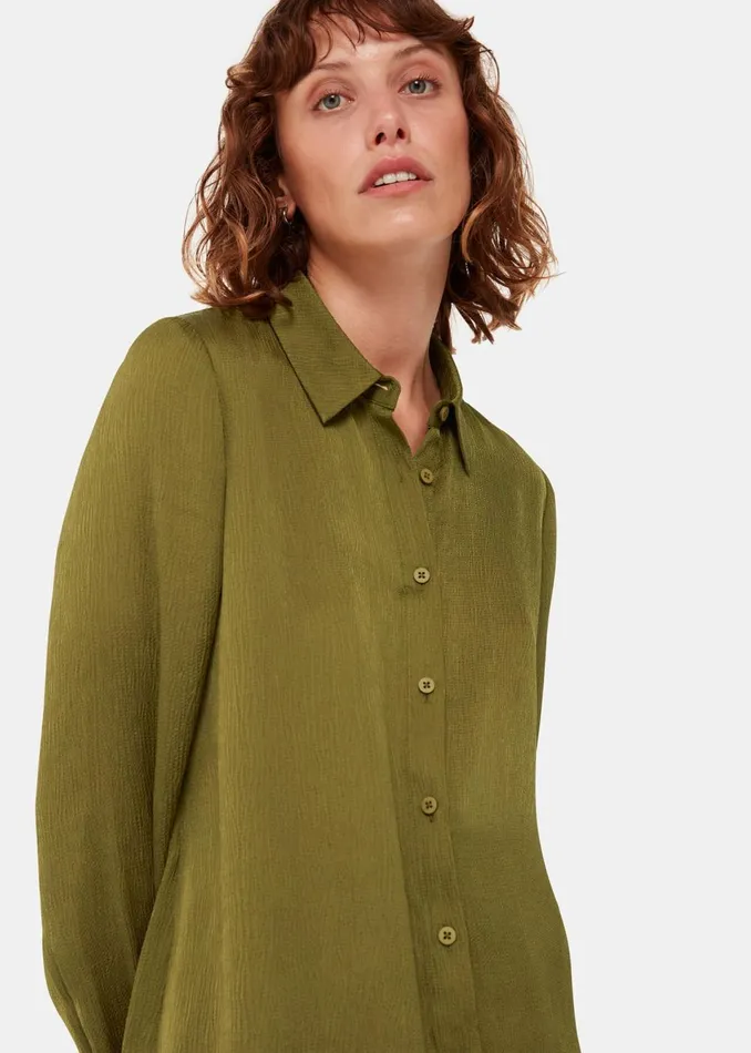 Women Tops Whistles Khaki Molly Satin Shirt