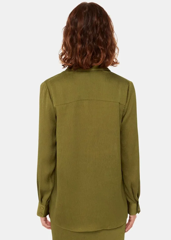 Women Tops Whistles Khaki Molly Satin Shirt